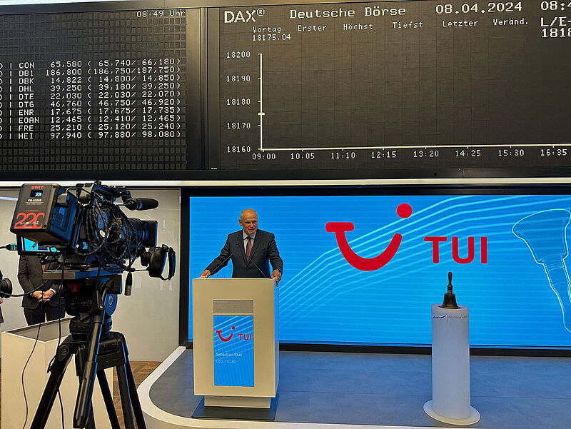 TUI-Chef hält Rede in der Frankfurter Börse