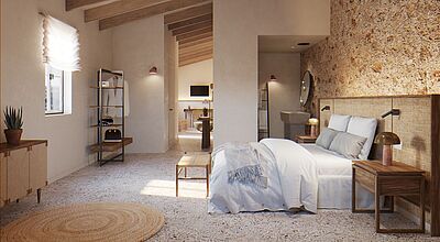 Blick in eine der drei Villen im neuen Son Sabater by Zafiro