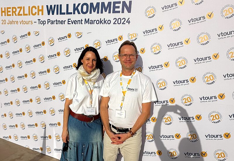 Vtours-Führungsduo und Gastgeber des Top-Partner-Events: Sabine Jordan-Glaab und Torge Petersen