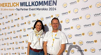 Vtours-Führungsduo und Gastgeber des Top-Partner-Events: Sabine Jordan-Glaab und Torge Petersen
