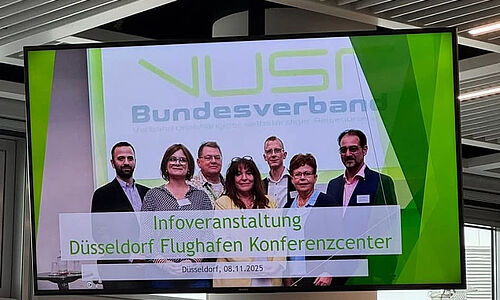 Zum 10-jährigen Geburtstag des Verbands hatte der VUSR ins Konferenzentrum des Flughafens Düsseldorf Mal eingeladen. Foto: Miriam Agrebi