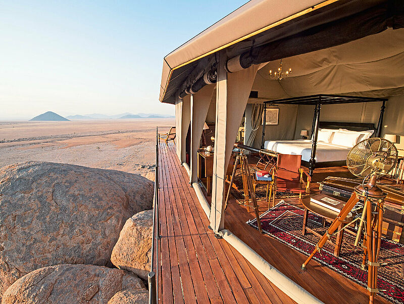 Luxus an außergewöhnlichen Orten: Sonop Camp in Namibia. Foto: hb
