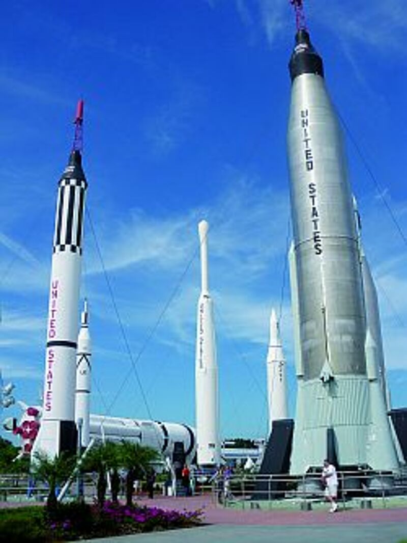 Gut bevölkert: der „Raketengarten“ des Kennedy Space Centers.
