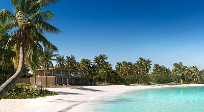 Das Patina Maldives, Fari Island bietet 90 Strand- und Wasservillen