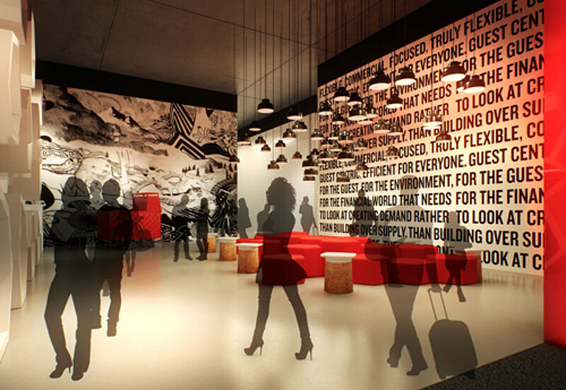 Einblick in die Lobby der neuen Marke Radisson Red