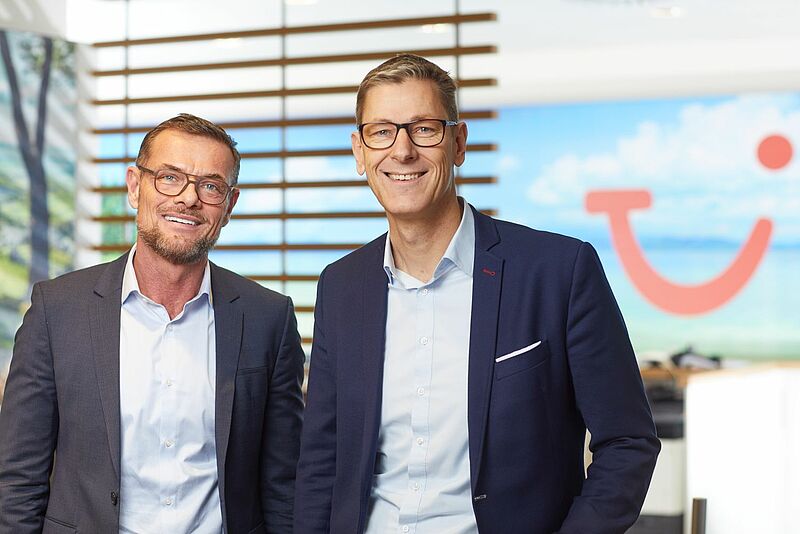 Die TUI-Vertriebsverantwortlichen haben nachgebessert: Peter Wittmann, Direktor Vertrieb, und CCO Hubert Kluske