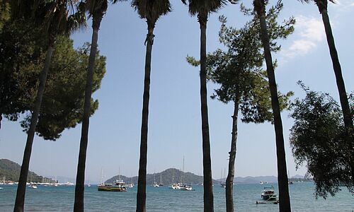 Blick in die Bucht von Göcek an der türkischen Ägäisküste