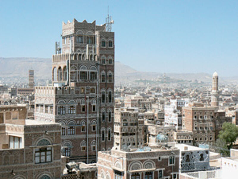 Kunstvoll gestaltete Fassaden gibt es in Sana’a unzählige zu sehen.