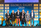 Die Jury des Globus Award (von links): Ender Karadag (Ferien Touristik), Stephanie Mulder, Alexander Piwonski (URV), Kiki Müller (Expert PR), Vuokko Vatanen (China Airlines) und Uwe Mohr (Aida Cruises)