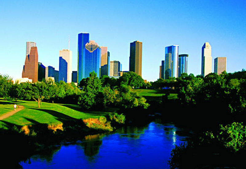 Blick auf die Skyline von Houston