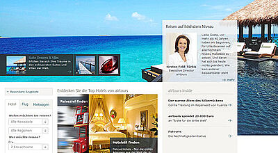 Relaunch: So sieht die neue Airtours-Homepage aus.