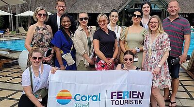 Auch Mauritius gehört zu den Zielgebieten von Coral Touristik, hier Reiseverkäufer während eines Famtrips mit Beachcomber