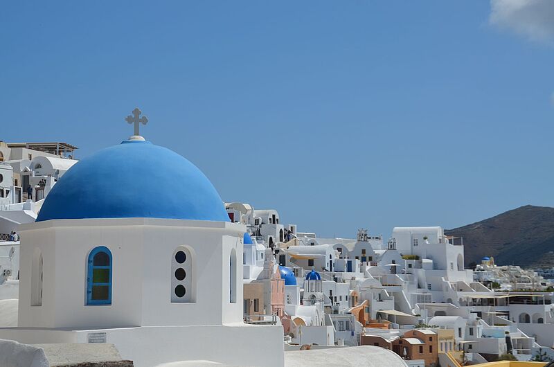 Der kleine Ort Oia liegt ganz im Norden Santorins