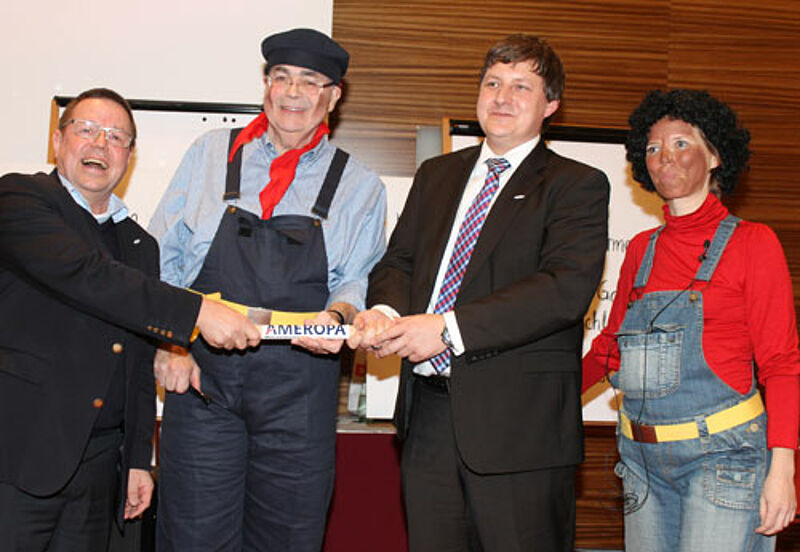 Staffelübergabe mit Jim Knopf & Co (von links): Martin Katz, Jürgen Büchy, Kai de Graaff und Birgit Bohle