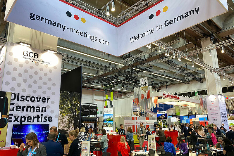 Stand des German Convention Bureaus auf der Imex Anfang Juni in Frankfurt am Main