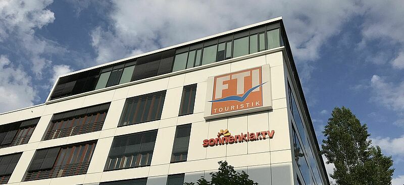 Die Zentrale der FTI Group in München: Laut einem Bericht des Handelsblattes hat DER Touristik Interesse an einer Übernahme