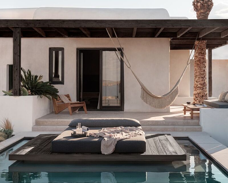 Einige der 26 Zimmer im Casa Cook Mykonos haben einen privaten Pool