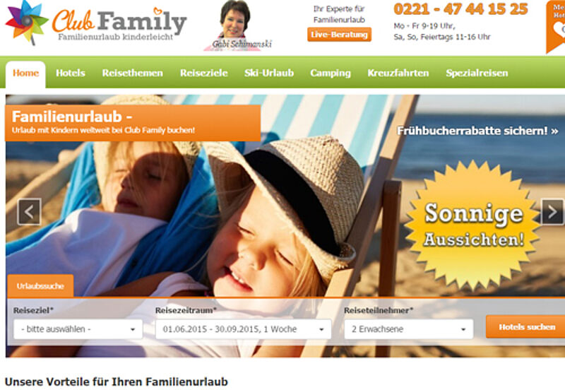 Das Portal Clubfamily bietet ausschließlich Familienpreise an