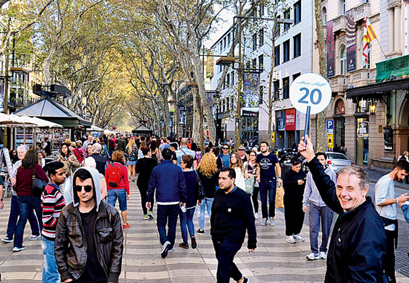 Die Promenade La Rambla gehört zu jeder Barcelona-Führung, auch zu der von Juan Conejero.