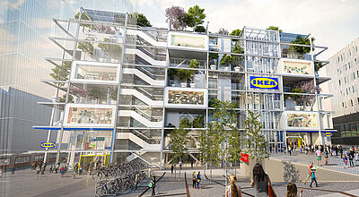 Das Jo & Joe in Wien entsteht auf dem Ikea-Dach. Modell: Accor