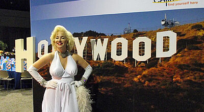 Auch wenn Filmstar Marilyn Monroe auf der US-Reisemesse Pow Wow strahlte – die deutschen Veranstalter waren nicht durchweg zufrieden