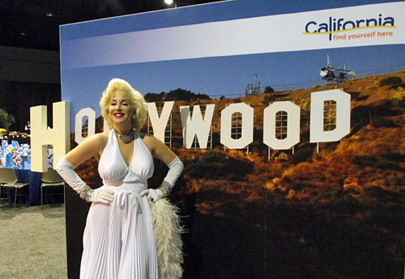 Auch wenn Filmstar Marilyn Monroe auf der US-Reisemesse Pow Wow strahlte – die deutschen Veranstalter waren nicht durchweg zufrieden