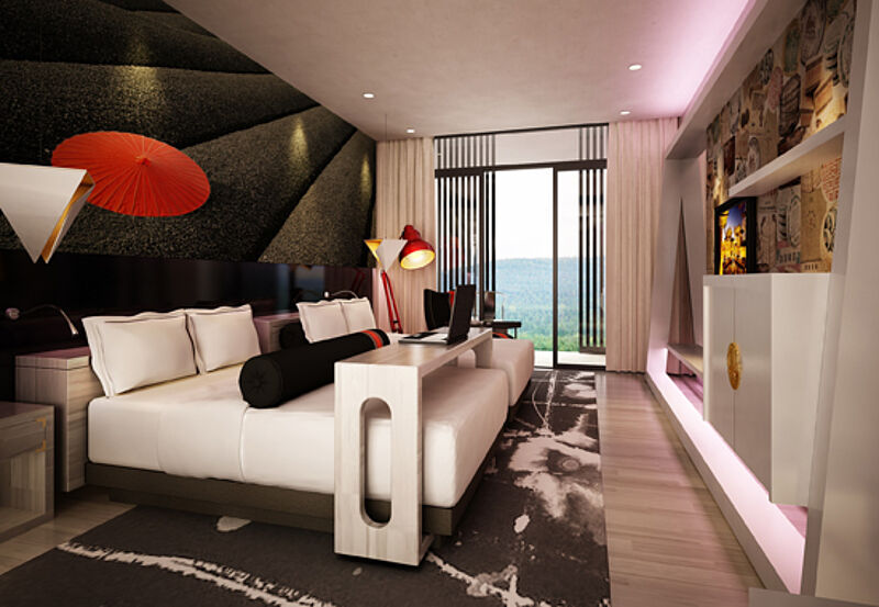 So sollen die „Cocoons“ genannten Zimmer der Hotelmarke Dhawa aussehen