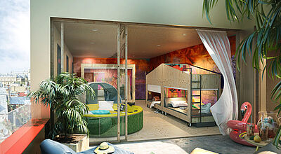 So könnte ein „Together“-Zimmer aussehen. Das Bad liegt nebenan und wird gemeinsam mit anderen Gästen genutzt. So könnte ein „Together“-Zimmer aussehen. Das Bad liegt nebenan und wird gemeinsam mit anderen Gästen genutzt.