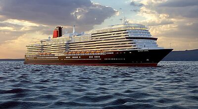 Die Queen Anne debütiert im Januar 2024 mit Kreuzfahrten ab7bis Southampton. Modell: Cunard