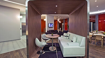 Stylish: So sieht es im Restaurant des Adagio Aparthotels aus.