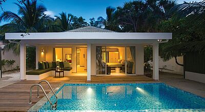 Im Sentido Oblu Helengeli gibt es nun 18 Familienvillen mit zwei Schlafzimmern und eigenem Pool Im Sentido Oblu Helengeli gibt es nun 18 Familienvillen mit zwei Schlafzimmern und eigenem Pool