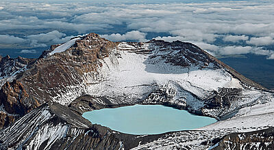 Der Mount Ruapehu aus der Vogelperspektive (Nordinsel)