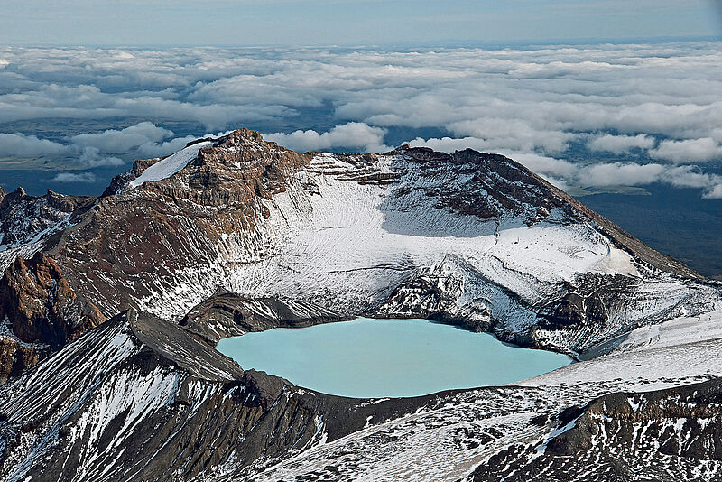Der Mount Ruapehu aus der Vogelperspektive (Nordinsel)