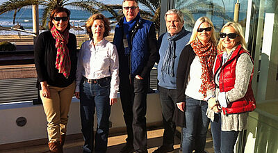 Innovativ: RSG-Chef Michael Dohmen (dritter von links) mit Atlas-Franchisern auf der Jahrestagung in Mallorca