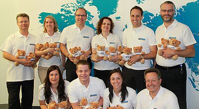 Royal Caribbean bedankt sich - hier Mitarbeiter der Zentrale in Frankfurt - weltweit bei den Vertriebspartnern für die Zusammenarbeit