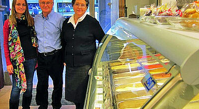 Herr über 100 Eissorten: Miquel Solivellas mit Ehefrau Pola und Enkelin Maria-Antonia