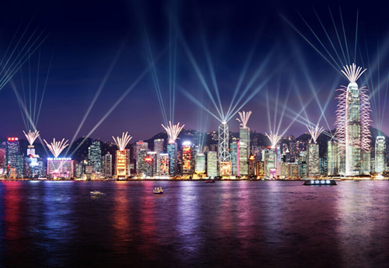 Gilt als eine der spektakulärsten Feuerwerkszeremonien überhaupt: die Hongkong New Year Countdown Celebration Gilt als eine der spektakulärsten Feuerwerkszeremonien überhaupt: die Hongkong New Year Countdown Celebration