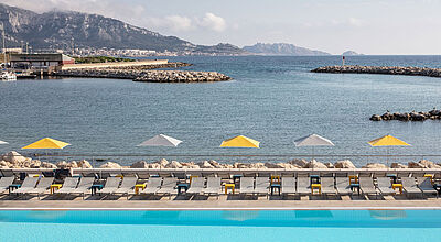 Das Nhow Marseille besticht durch seine Lage am Mittelmeer. Foto: Nhow Das Nhow Marseille besticht durch seine Lage am Mittelmeer. Foto: Nhow