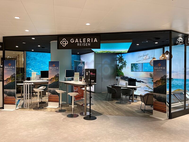 Ein Blick in das Galeria Reisebüro in Kassel. Die Kette wird an 70 Standorten das stationäre Geschäft fortführen Ein Blick in das Galeria Reisebüro in Kassel. Die Kette wird an 70 Standorten das stationäre Geschäft fortführen