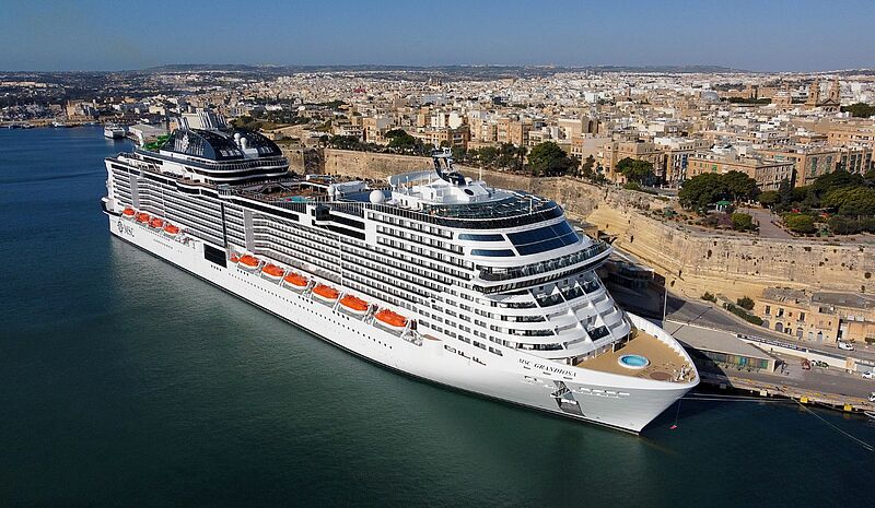 Die Grandiosa im Hafen der maltesischen Hauptstadt Valetta