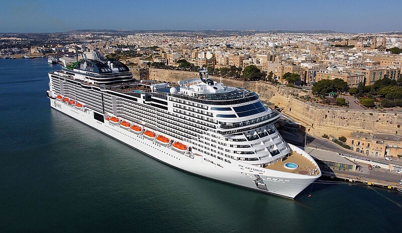 Die Grandiosa im Hafen der maltesischen Hauptstadt Valetta