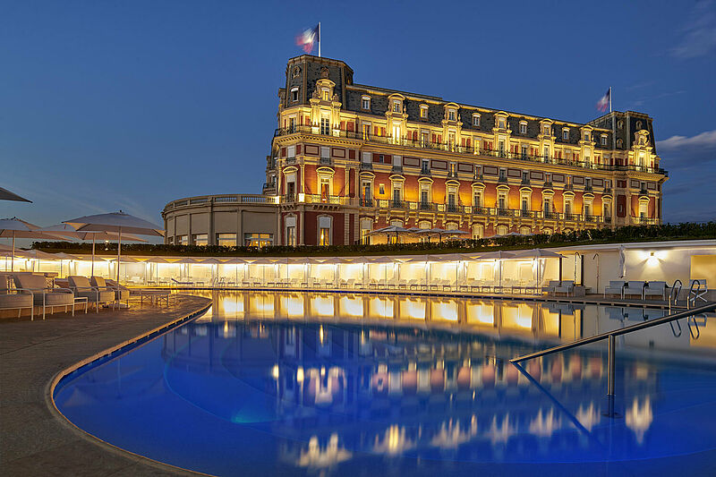 Das 1855 erbaute Hotel du Palais in Biarritz wird renoviert und daher zwischen Juli und Oktober 2019 zum Teil und bis Juni 2020 komplett wiedereröffnet