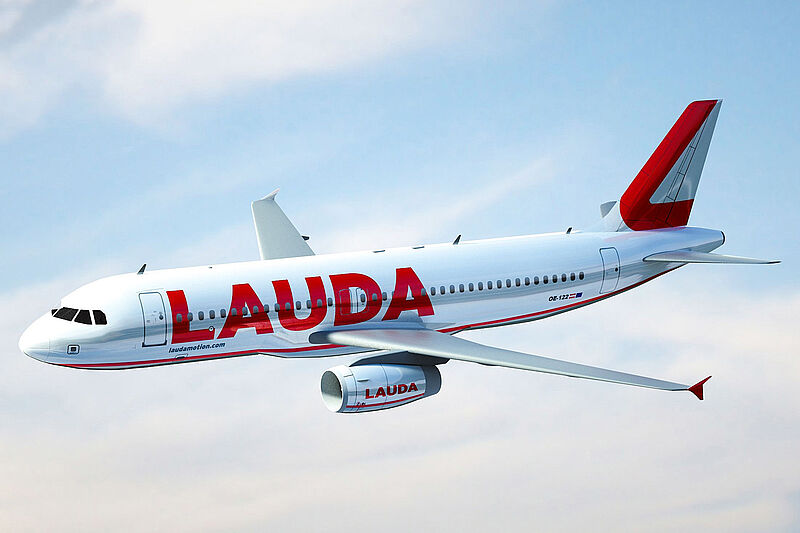 Neuer Look für Laudamotion-Flieger: Am Rumpf prangt künftig der Schriftzug „Lauda“