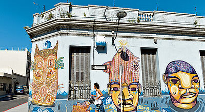 Streetart in den Straßen der Hauptstadt Uruguays