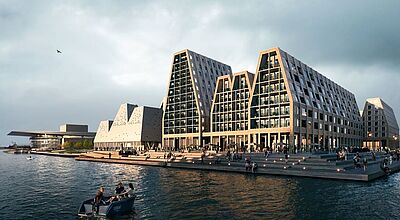 Das 25hours Hotel Paper Island bietet 128 Zimmer und eine Rooftop-Bar im achten Stock: Foto: Dimension Design/25hours Das 25hours Hotel Paper Island bietet 128 Zimmer und eine Rooftop-Bar im achten Stock: Foto: Dimension Design/25hours