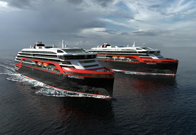 Die beiden neuen Expeditionsschiffe von Hurtigruten werden 2019 und 2020 in Dienst gestellt