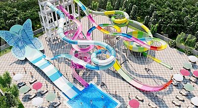 Auch für kleineres Budget geeignet: Rutschen im neu erbauten Dream Fun World in Side-Kumköy