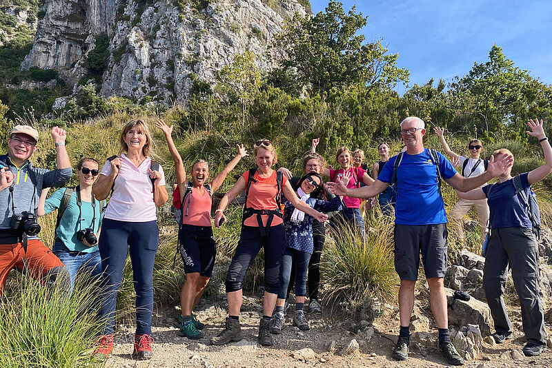 Die Workshop-Gruppe auf dem Sentiero Degli Dei, dem „Pfad der Götter“ zwischen zwischen Agerola und Positano