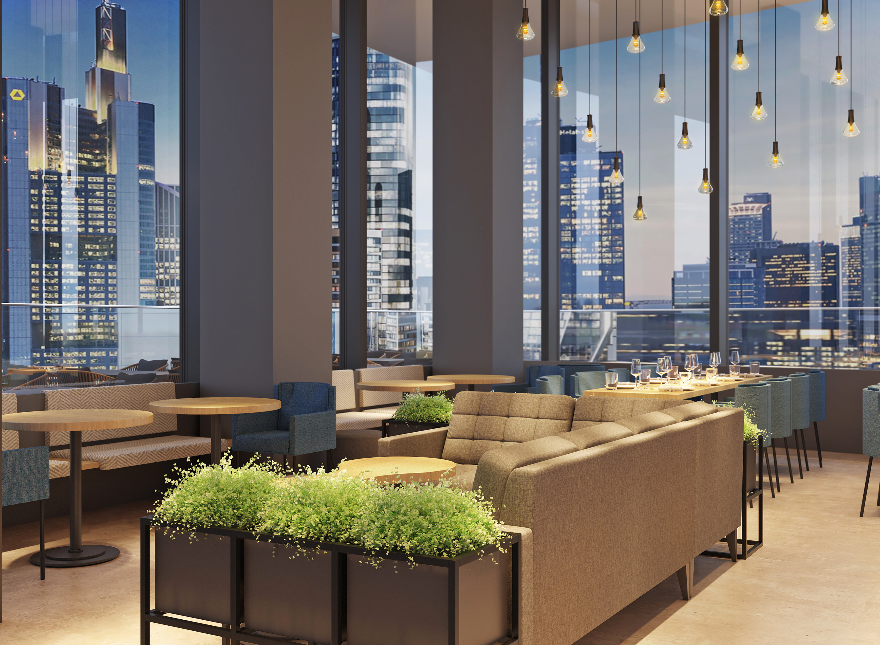 Lounge im künftigen neuen Melia an der Senckenberganlage