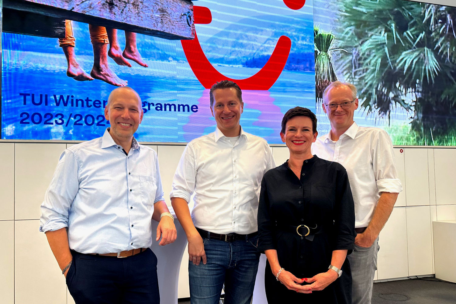 Die TUI-Manager Steffen Boehnke, Benjamin Jacobi, Nicole Sohnrey und Stefan Baumert (von links). Foto: mg